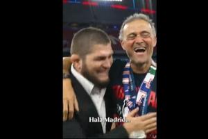 🤣“小鹰”哈比布搂着恩里克说：hala madrid，恩里克笑着摇头